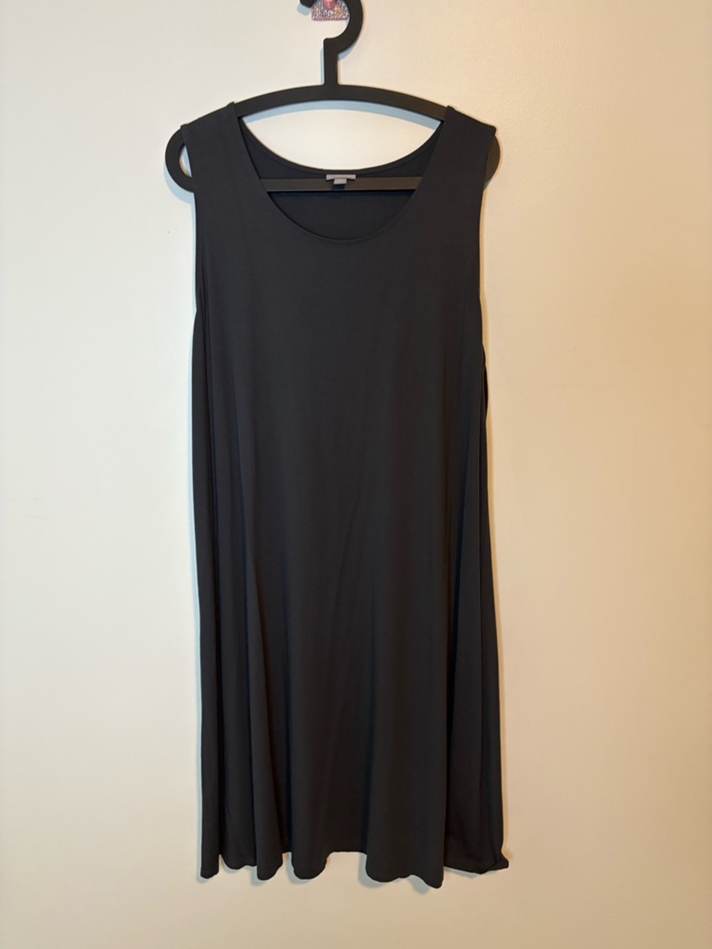 J. Jill Black Sleeveless Stretch Midi A-Line Dress